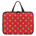 8-Bit Emoji Pattern Print Laptop Sleeve With Handle