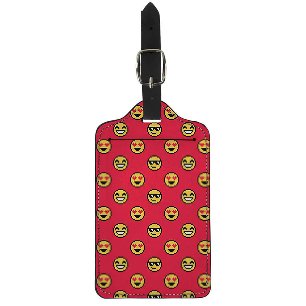 8-Bit Emoji Pattern Print Luggage Tag