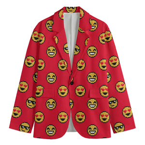 8-Bit Emoji Pattern Print Men's Blazer