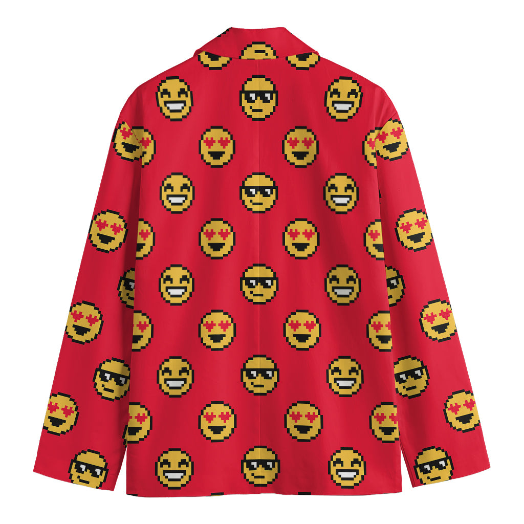 8-Bit Emoji Pattern Print Men's Blazer