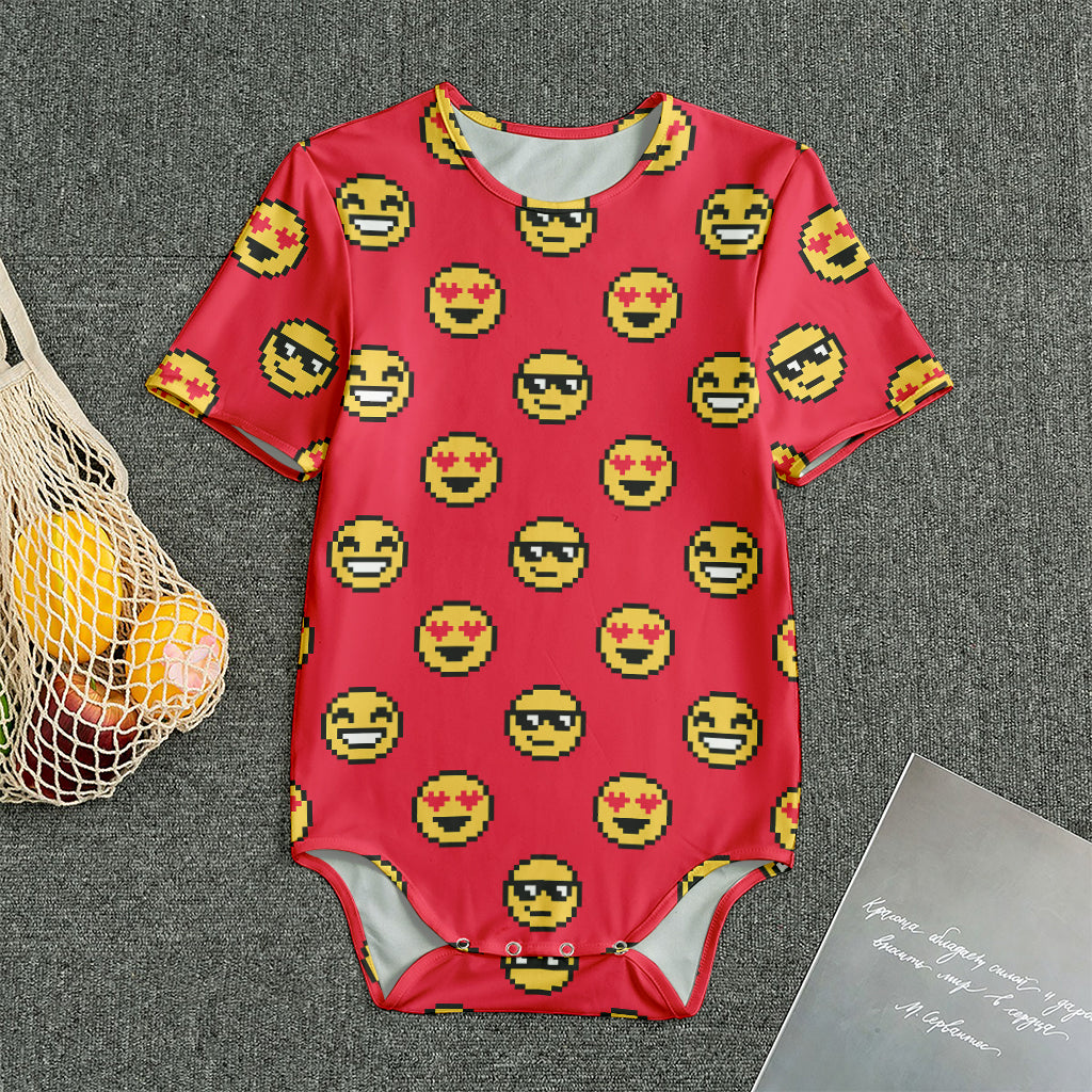 8-Bit Emoji Pattern Print Men's Bodysuit