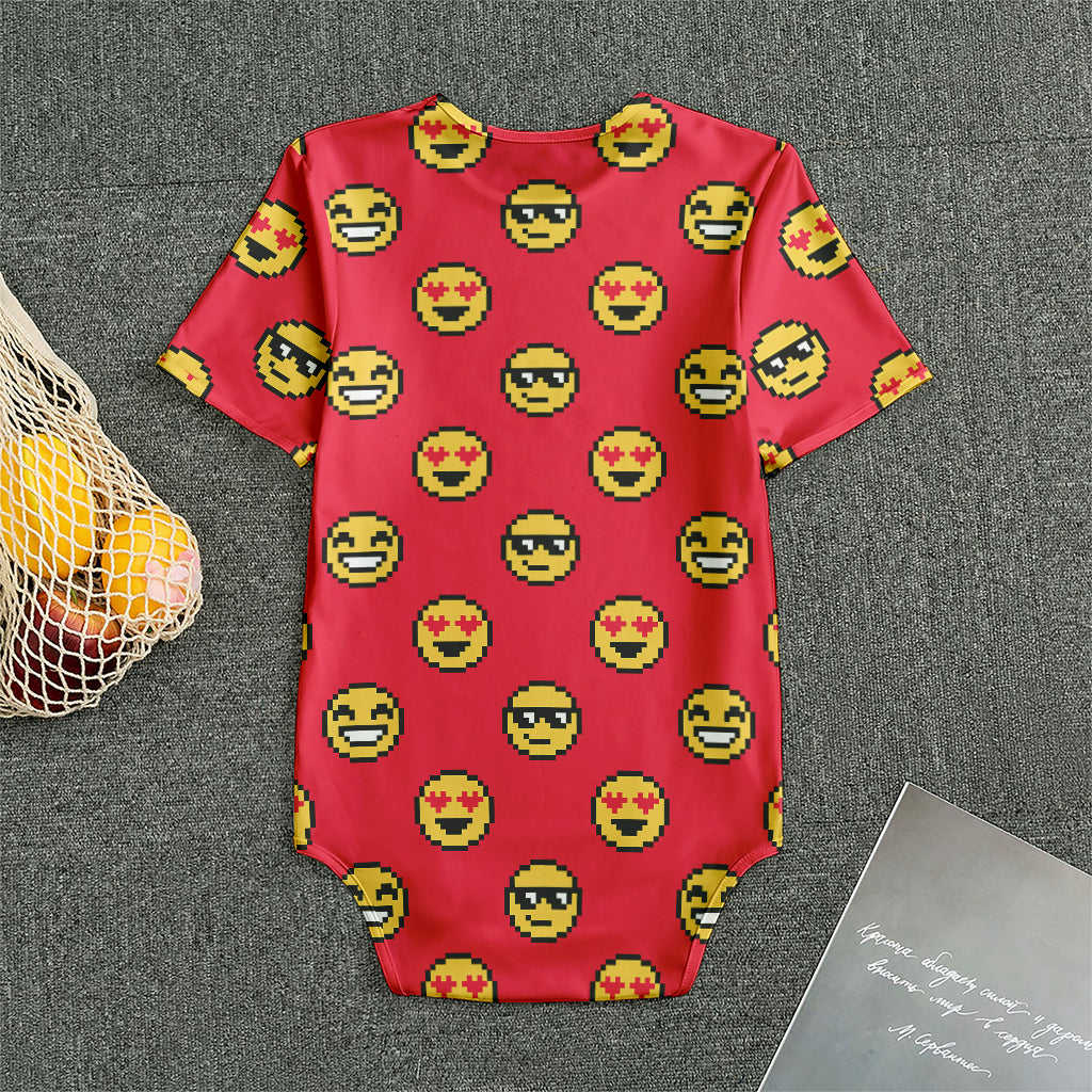8-Bit Emoji Pattern Print Men's Bodysuit