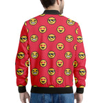 8-Bit Emoji Pattern Print Men's Bomber Jacket