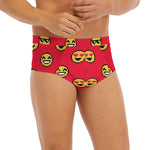 8-Bit Emoji Pattern Print Men's Briefs