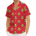 8-Bit Emoji Pattern Print Men's Deep V-Neck Shirt