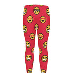 8-Bit Emoji Pattern Print Men's leggings