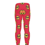 8-Bit Emoji Pattern Print Men's leggings