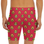 8-Bit Emoji Pattern Print Men's Long Boxer Briefs