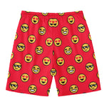 8-Bit Emoji Pattern Print Men's Swim Trunks