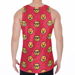 8-Bit Emoji Pattern Print Men's Velvet Tank Top