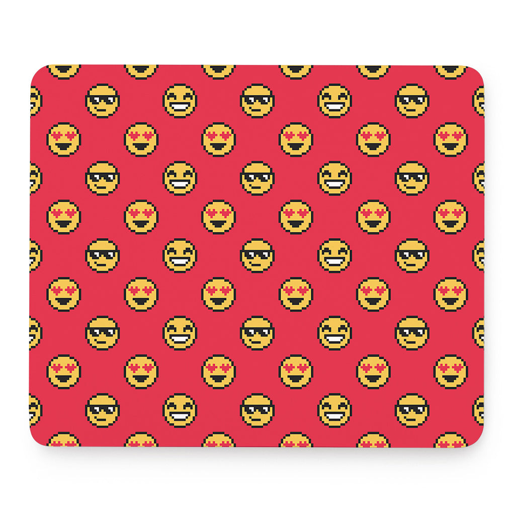 8-Bit Emoji Pattern Print Mouse Pad