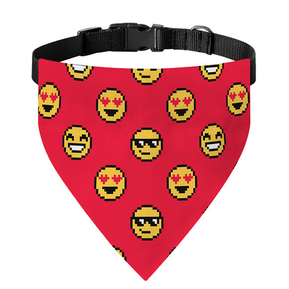 8-Bit Emoji Pattern Print Over The Collar Dog Bandana
