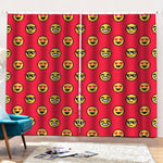 8-Bit Emoji Pattern Print Pencil Pleat Curtains