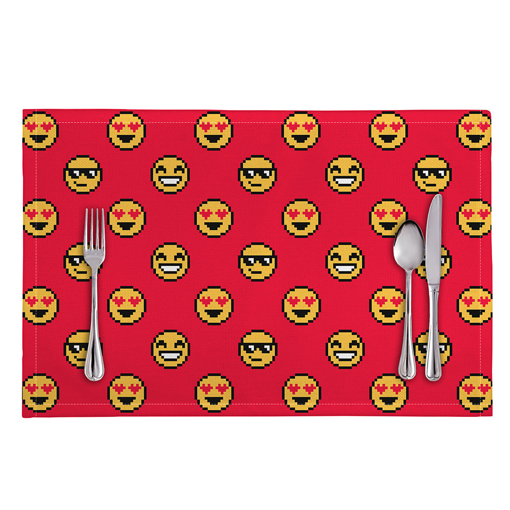 8-Bit Emoji Pattern Print Placemat