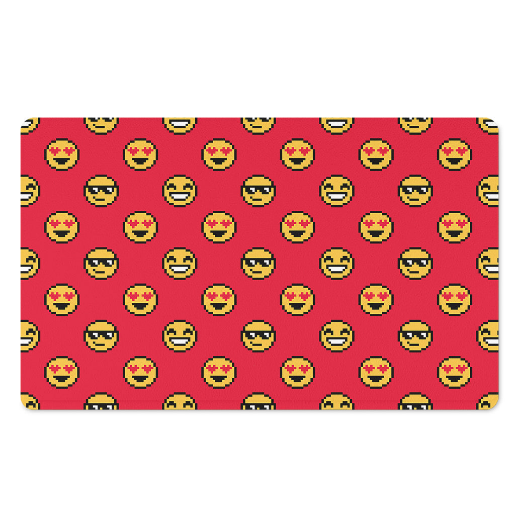 8-Bit Emoji Pattern Print Polyester Doormat