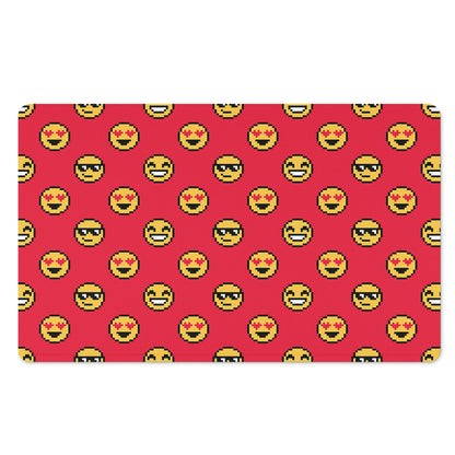 8-Bit Emoji Pattern Print Polyester Doormat