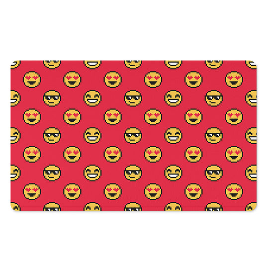 8-Bit Emoji Pattern Print Polyester Doormat