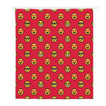 8-Bit Emoji Pattern Print Polyester Shower Curtain
