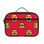 8-Bit Emoji Pattern Print Portable Lunch Bag
