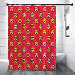 8-Bit Emoji Pattern Print Premium Shower Curtain