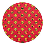 8-Bit Emoji Pattern Print Round Blanket
