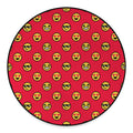8-Bit Emoji Pattern Print Round Floor Mat
