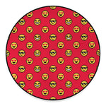 8-Bit Emoji Pattern Print Round Floor Mat