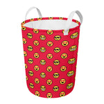 8-Bit Emoji Pattern Print Round Laundry Basket