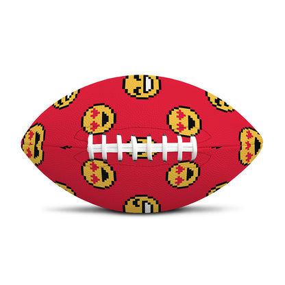 8-Bit Emoji Pattern Print Rugby Ball