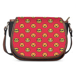8-Bit Emoji Pattern Print Saddle Bag