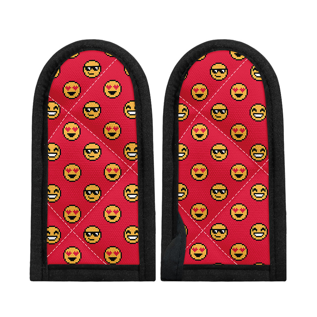 8-Bit Emoji Pattern Print Skillet Handle Cover
