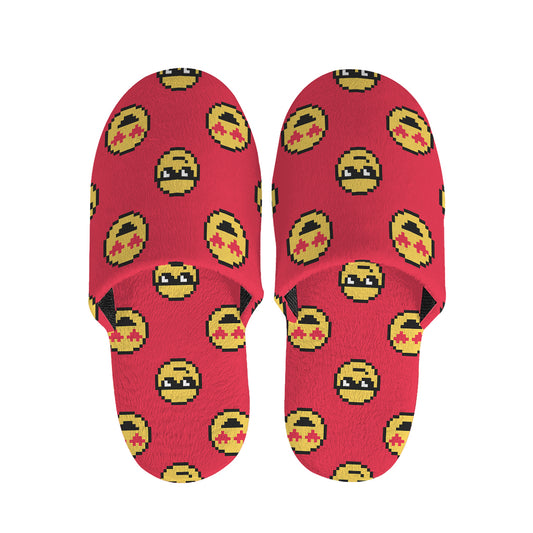 8-Bit Emoji Pattern Print Slippers