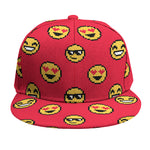 8-Bit Emoji Pattern Print Snapback Cap