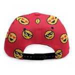 8-Bit Emoji Pattern Print Snapback Cap