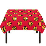 8-Bit Emoji Pattern Print Tablecloth