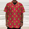 8-Bit Emoji Pattern Print Textured Short Sleeve Shirt