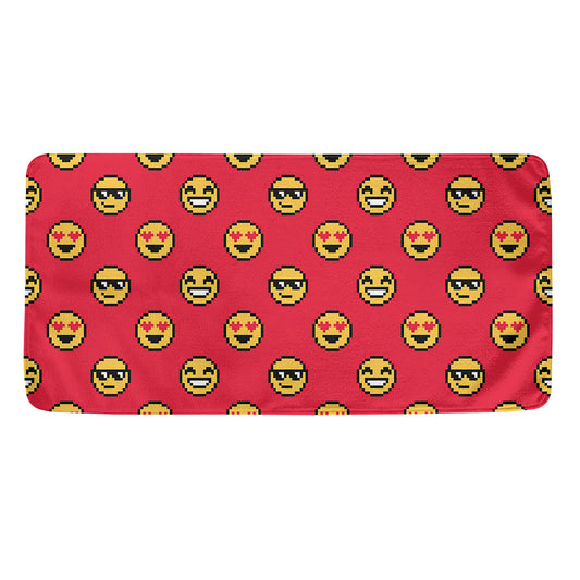 8-Bit Emoji Pattern Print Towel