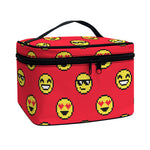 8-Bit Emoji Pattern Print Travel Makeup Bag