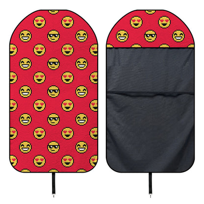 8-Bit Emoji Pattern Print Waterproof Car Seat Cover