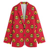 8-Bit Emoji Pattern Print Women's Blazer