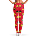8-Bit Emoji Pattern Print Women's Leggings