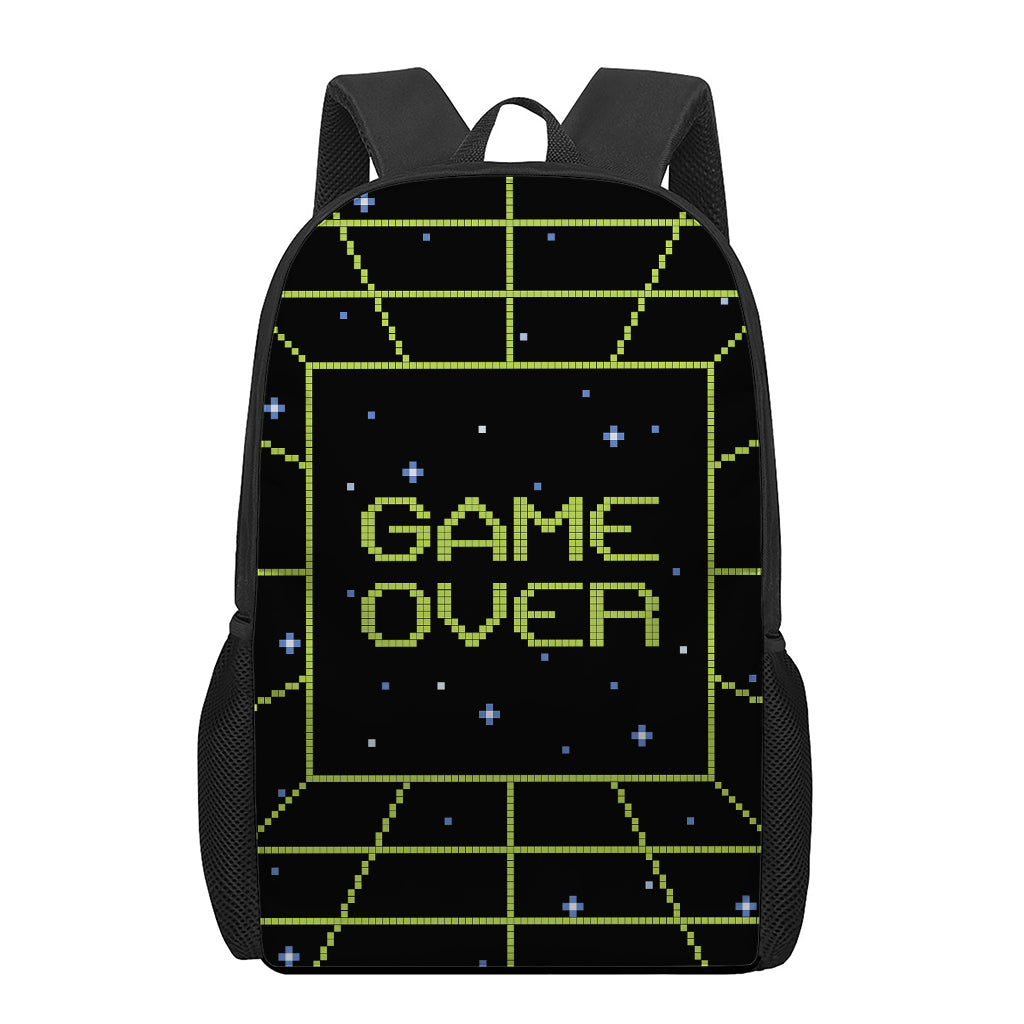 8-Bit Game Over Print 17 Inch Backpack