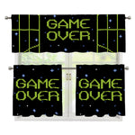 8-Bit Game Over Print 3 Piece Kitchen Curtains