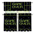 8-Bit Game Over Print 3 Piece Kitchen Curtains