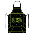 8-Bit Game Over Print Bib Apron With Pocket