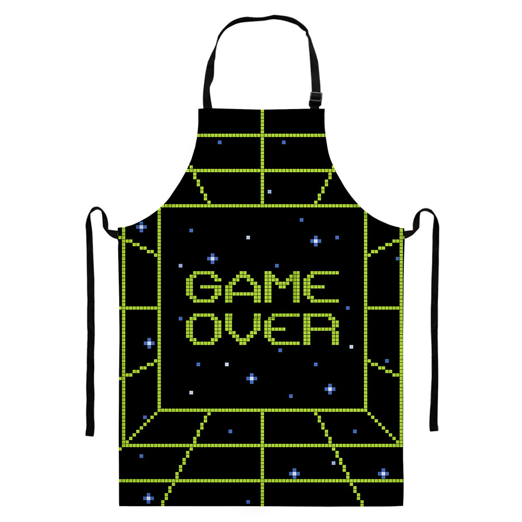 8-Bit Game Over Print Bib Apron With Pocket
