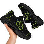 8-Bit Game Over Print Black Chunky Shoes