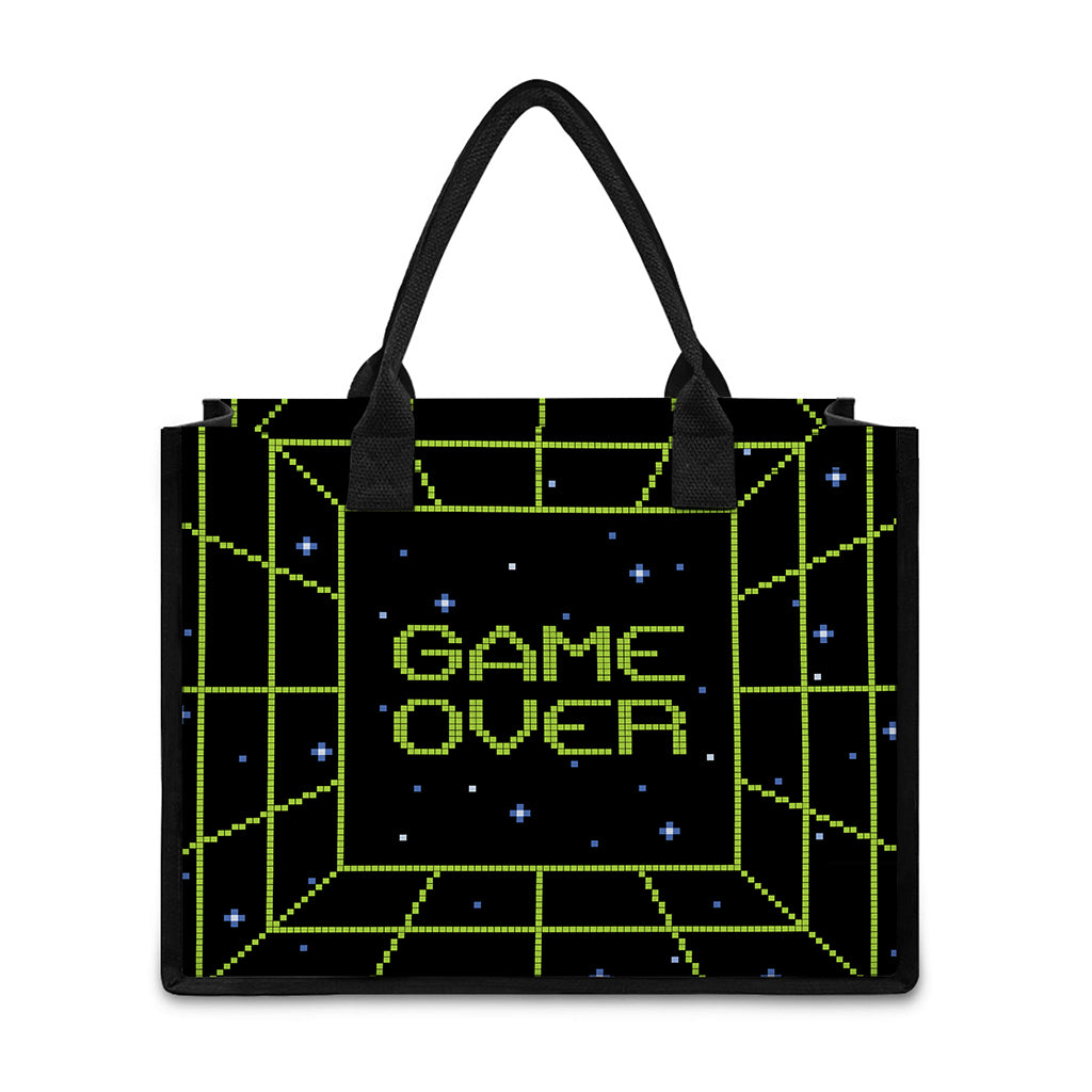 8-Bit Game Over Print Canvas Tote Bag