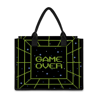 8-Bit Game Over Print Canvas Tote Bag