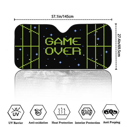 8-Bit Game Over Print Car Windshield Sun Shade